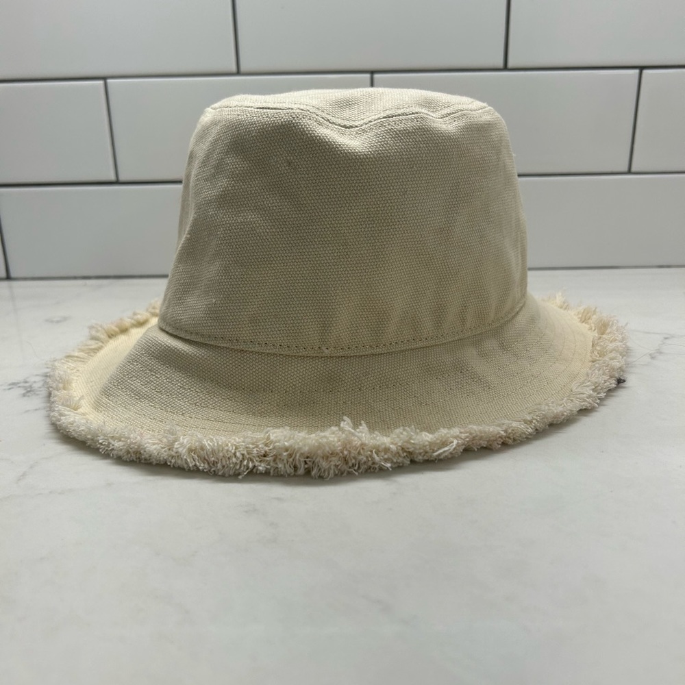 J Crew hat, tanish cream